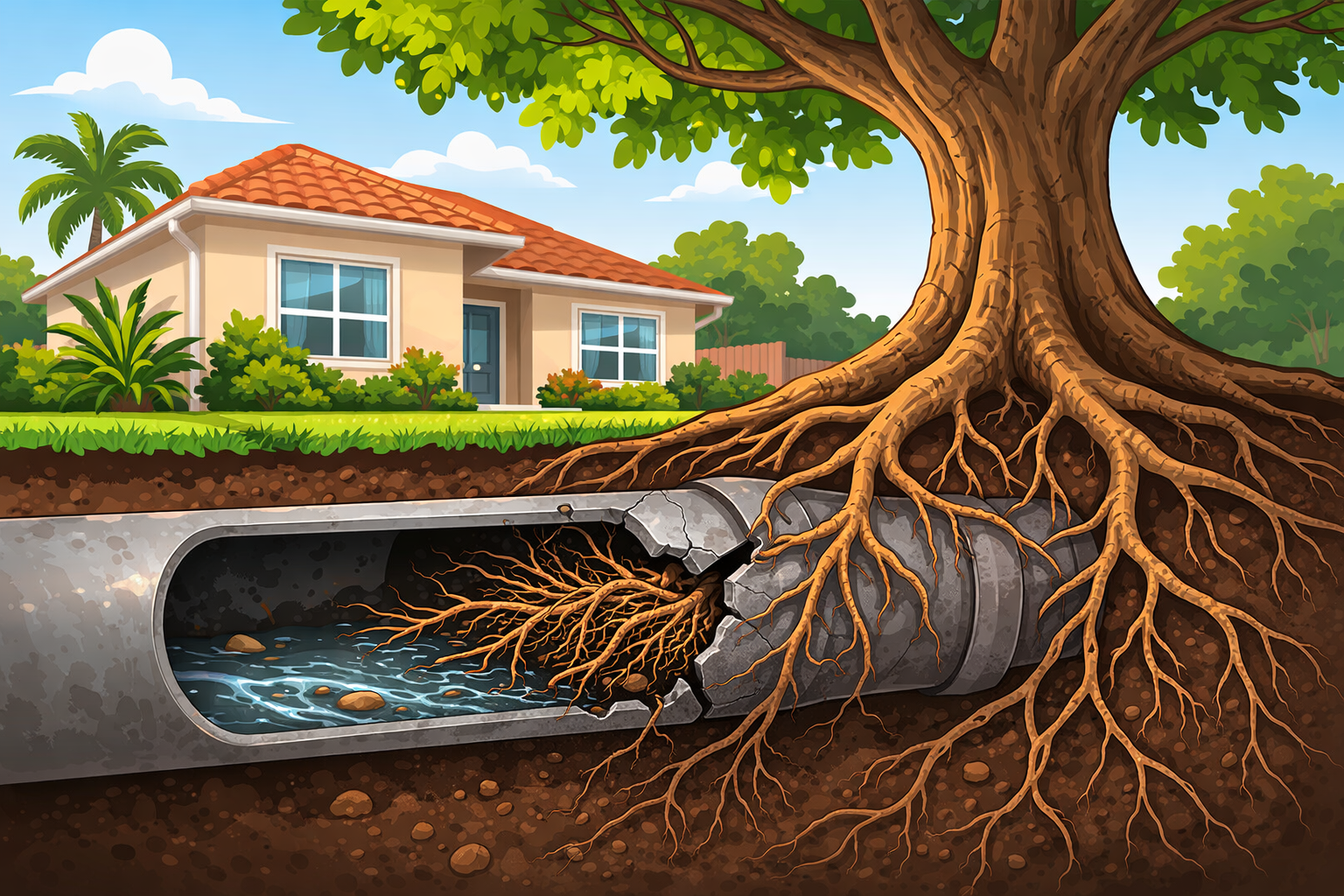 Tree Roots in Sewer Lines: A Common South Florida Problem