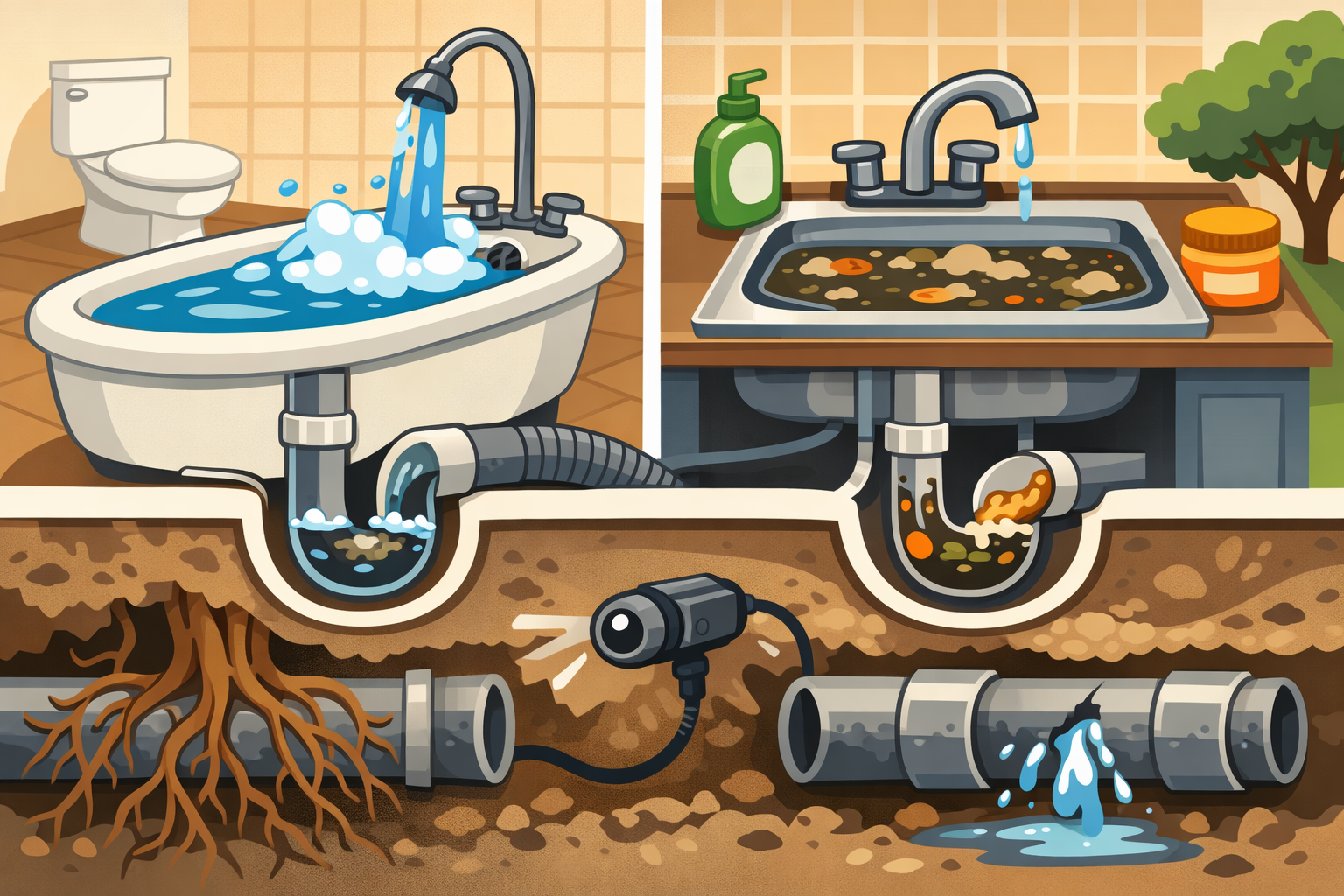 Water Backing Up in Sink or Tub