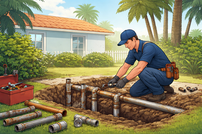 corroded pipe replacement homestead